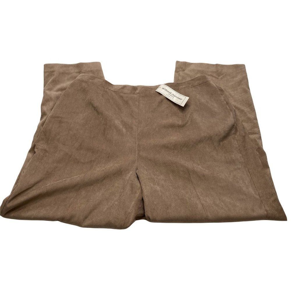 Alfred Dunner Plus Size Cord Pants Women's 22W 3X Brown Pull-On Comfort Straight